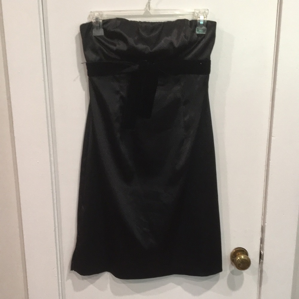 Strapless black dress